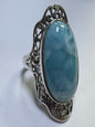 Sterling Silver Larimar Ring Size 8 CFJ
