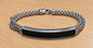 David Yurman Sterling Silver Onyx ID Bracelet 8.5" Double Row