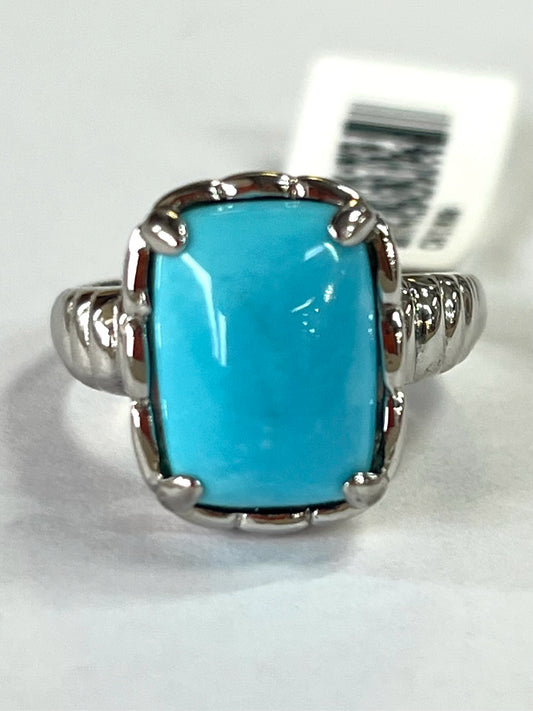 Sterling Sleeping Beauty Turquoise Ring New w/ Tags Size 8 JTV
