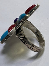 Load image into Gallery viewer, Carolyn Pollack Veronica Dine Sterling Silver Turquoise Red Coral Ring