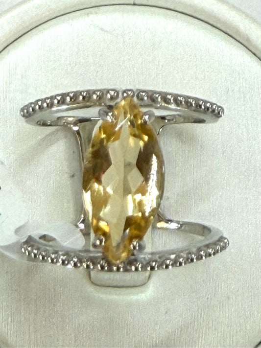 Sterling Silver Citrine  Ring New w/ Tags Size 8 JTV