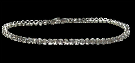 14kw 1 ct tw Natural Diamond Tennis 7"  Bracelet