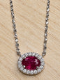 14kw Ruby & Natural Diamond Necklace Chain