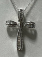 Sterling Silver CZ Necklace Cross Pendant & Chain New JTV