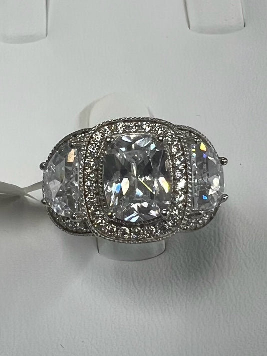 Sterling Silver CZ Ring Size 8 New w/ Tags JTV