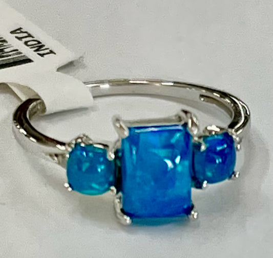 Sterling Silver Paraiba Blue Ethiopian Opal Ring New w/ Tags Size 8