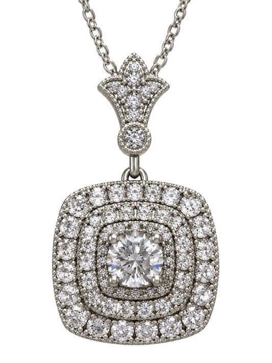 14k White Gold Neil Lane Diamond Pendant 3/4 ct tw w/ Necklace Chain