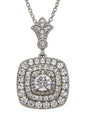 14k White Gold Neil Lane Diamond Pendant 3/4 ct tw w/ Necklace Chain