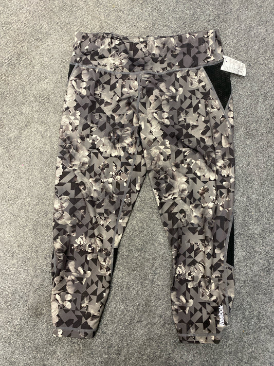 Gray/Black Reebok Capri Leggings ACTIVE Women's