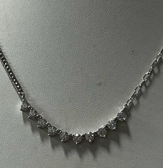 Sterling Silver CZ Necklace Pendant Chain New JTV