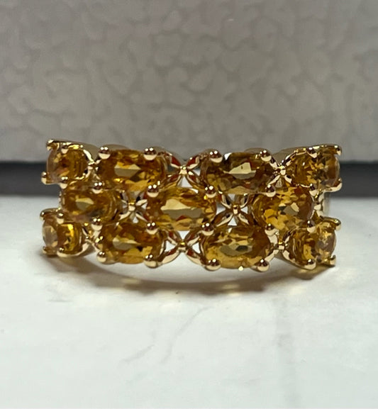 Gold Over Sterling Ring Size 8 Citrine New w/ Tags JTV