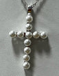 Sterling Silver Pearl Cross Pendant Necklace New JTV