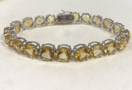 BBJ 925 Citrine Bracelet 8.5" Sterling Silver