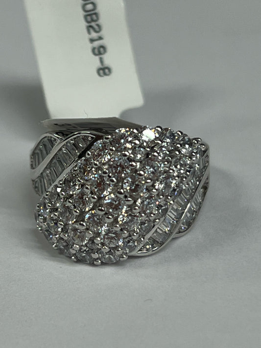 Sterling Silver CZ Ring New w/ Tags Size 8 JTV