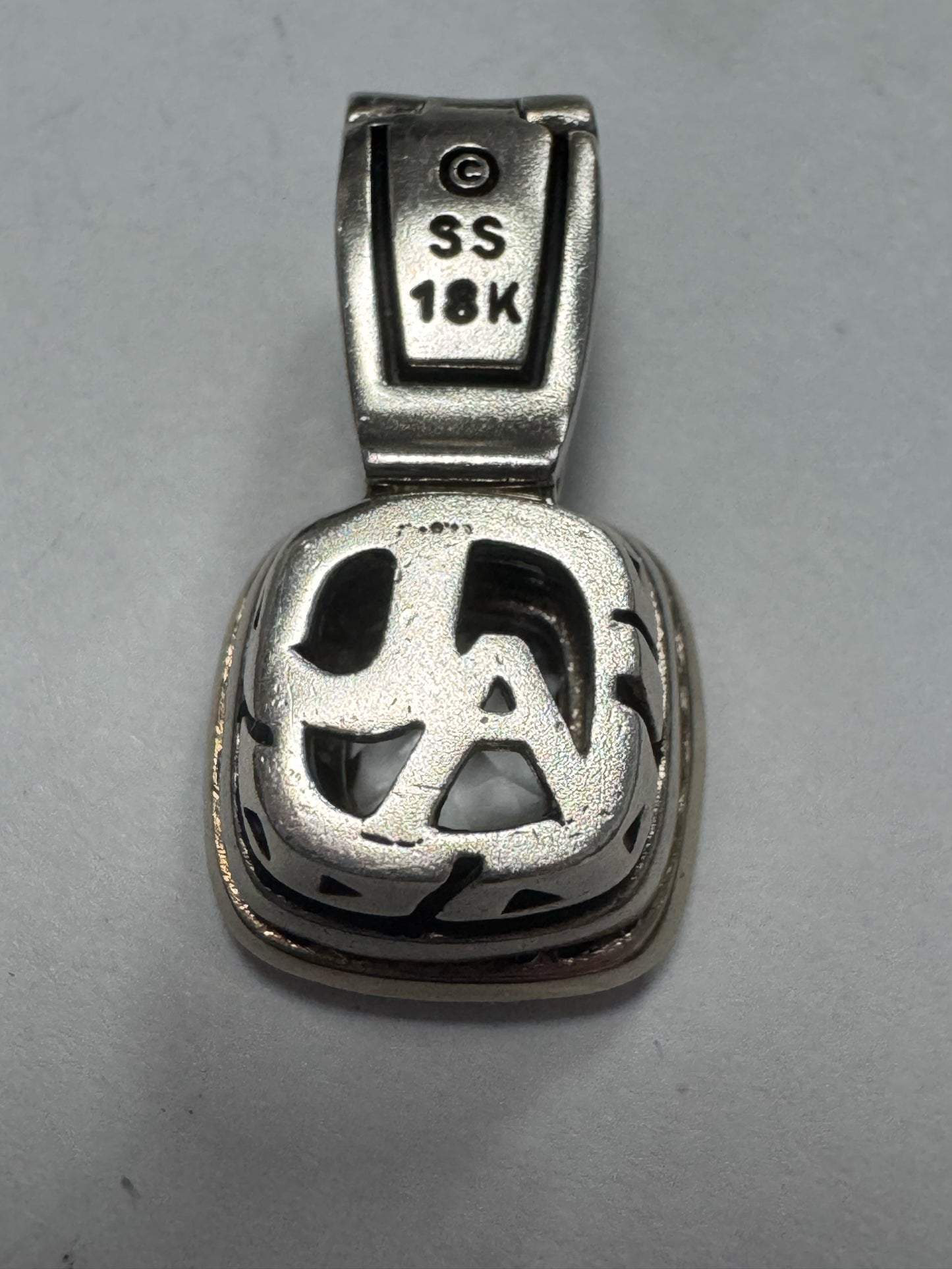 John Atencio 18k Gold & Sterling Silver Diamond Pendant Enhancer