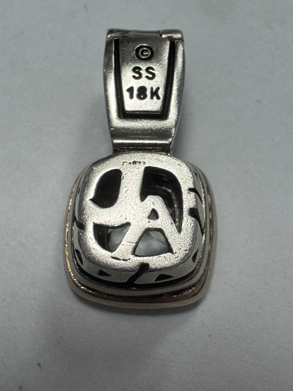 John Atencio 18k Gold & Sterling Silver Diamond Pendant Enhancer