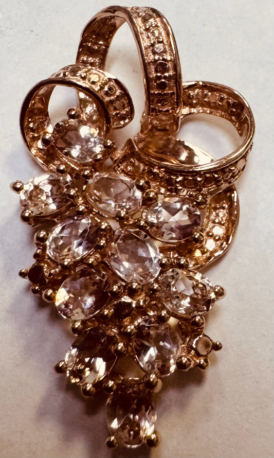 Rose Gold Over Sterling Silver Morganite Pendant Slide