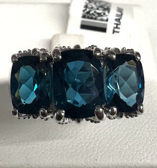 Sterling Silver London Blue Topaz Ring Size 8 New w/ Tags JTV
