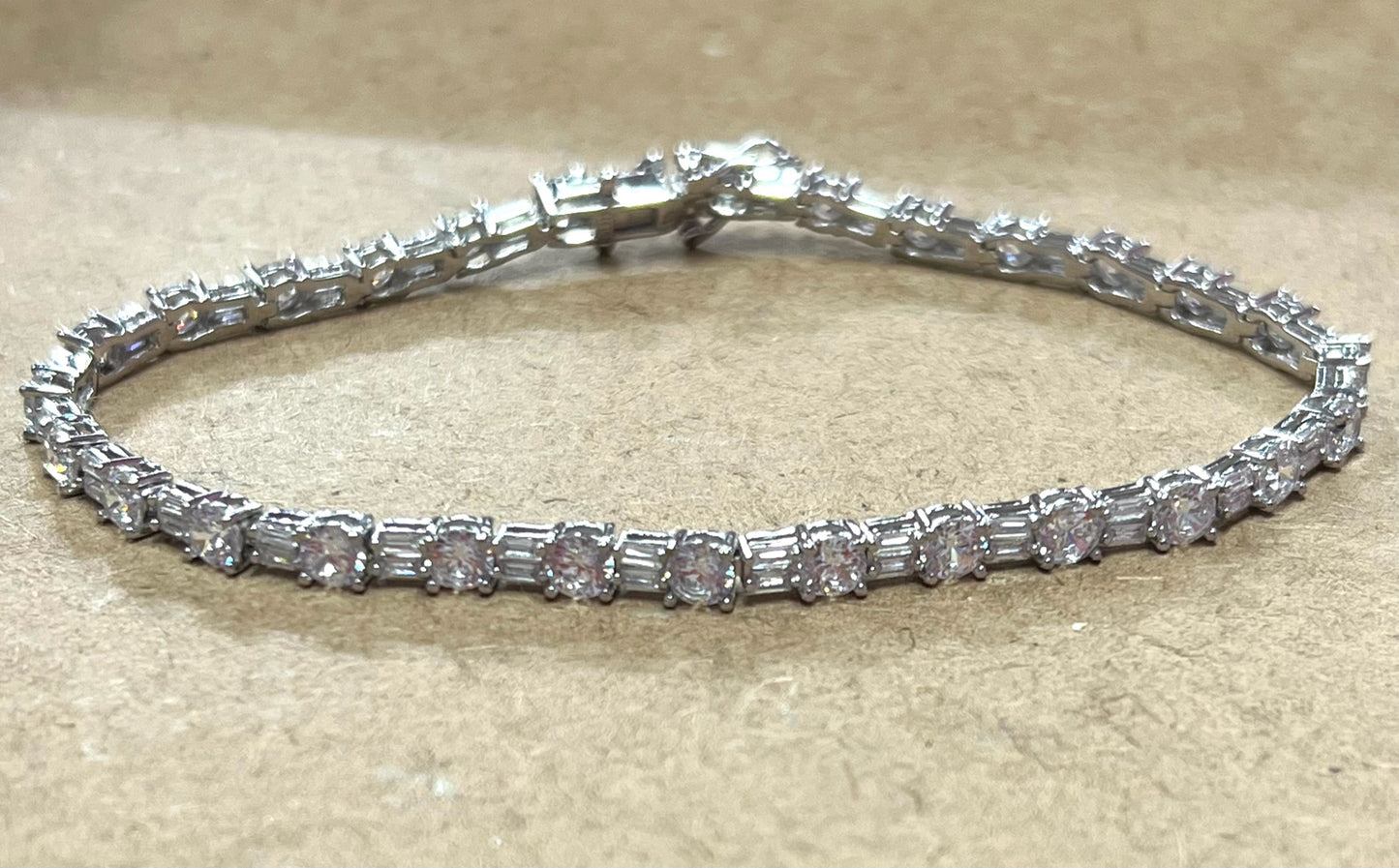 Sterling Silver CZ Tennis Bracelet New JTV 8"