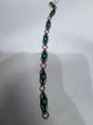 Vintage Sterling Silver Bracelet Turquoise Mexico 8.25"