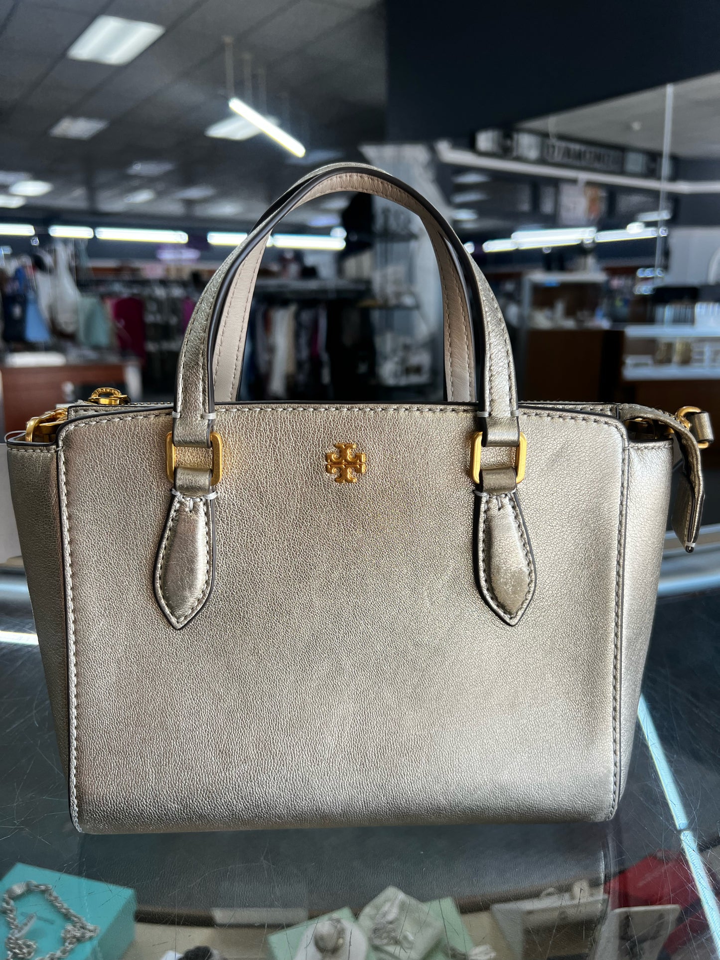 Designer Tory Burch Gold Handbag