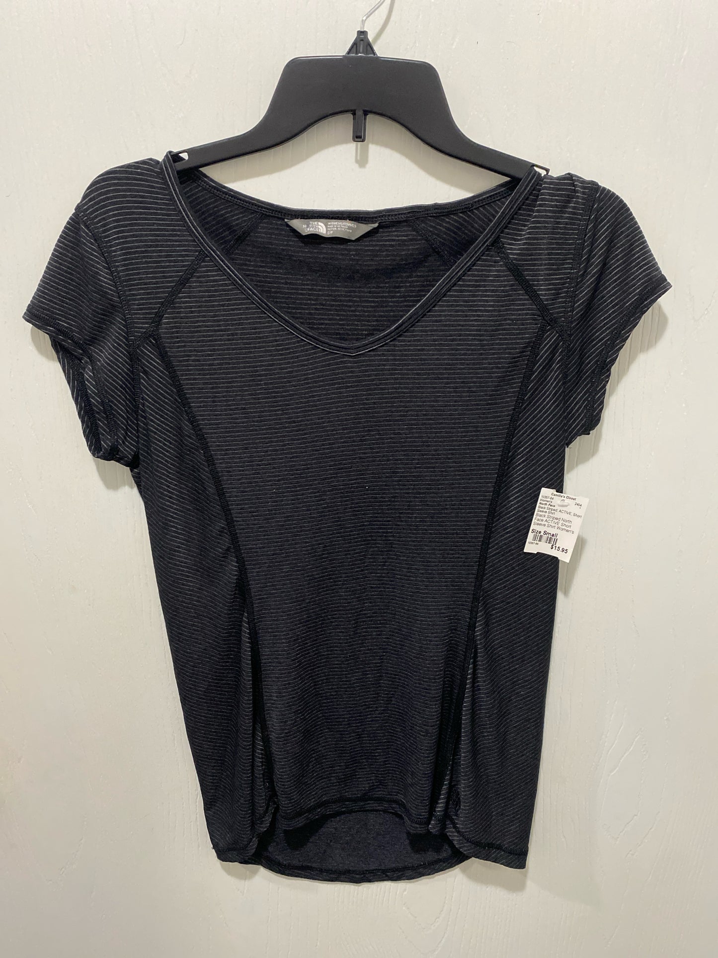 Black Striped North Face ACTIVE Short Sleeve Shirt Women's