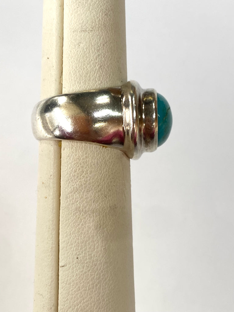 ESPO SIG Joseph Esposito 925 Sterling Silver Vintage Real Turquoise Ring Size 8