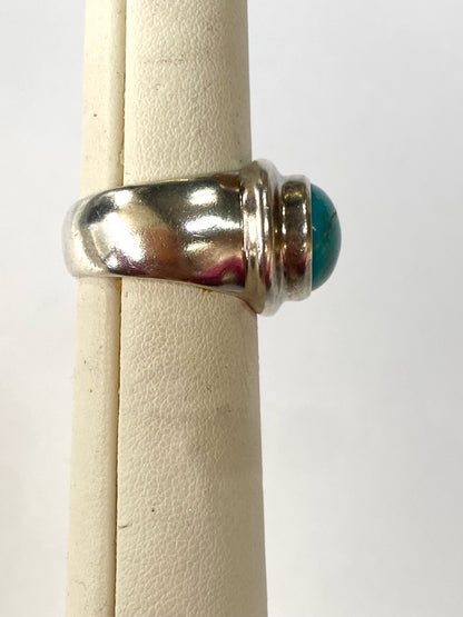 ESPO SIG Joseph Esposito 925 Sterling Silver Vintage Real Turquoise Ring Size 8