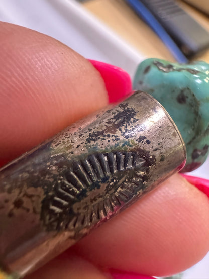 Native American Sterling Silver Turquoise Nugget & Slab 28" Necklace JN