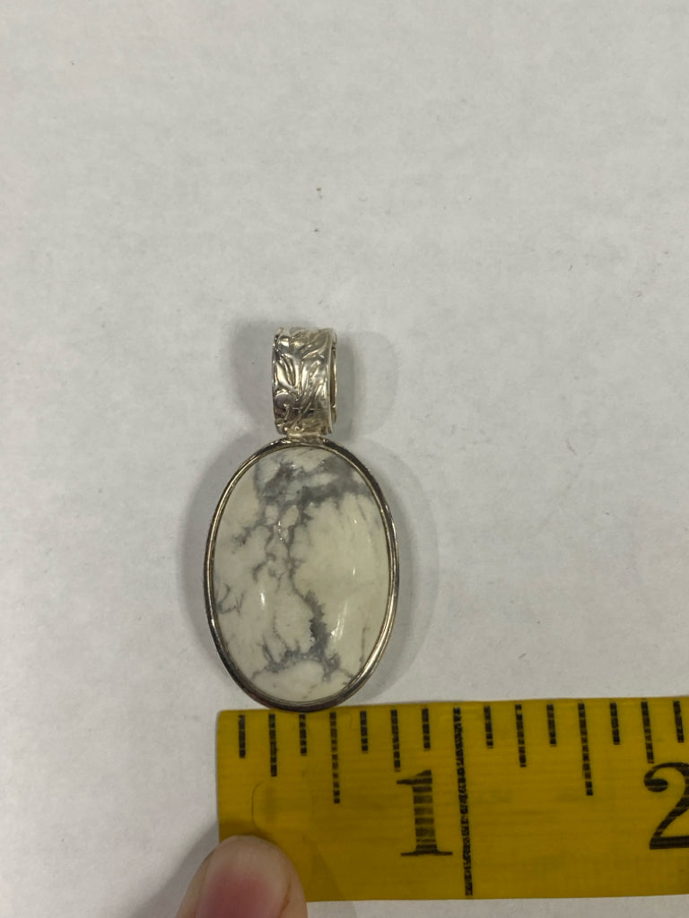 WHITNEY KELLY White Jasper Flower Necklace Pendant