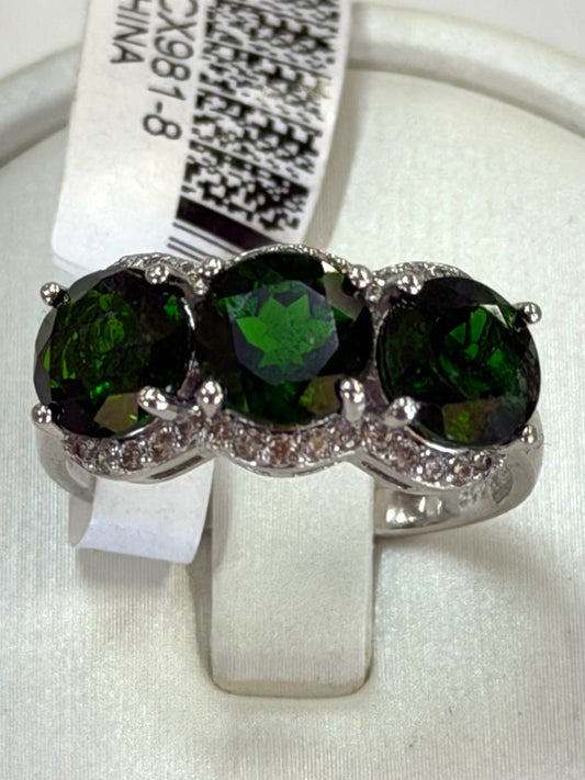 Sterling Silver Chrome Diopside Ring New w/ Tags Size 8 JTV