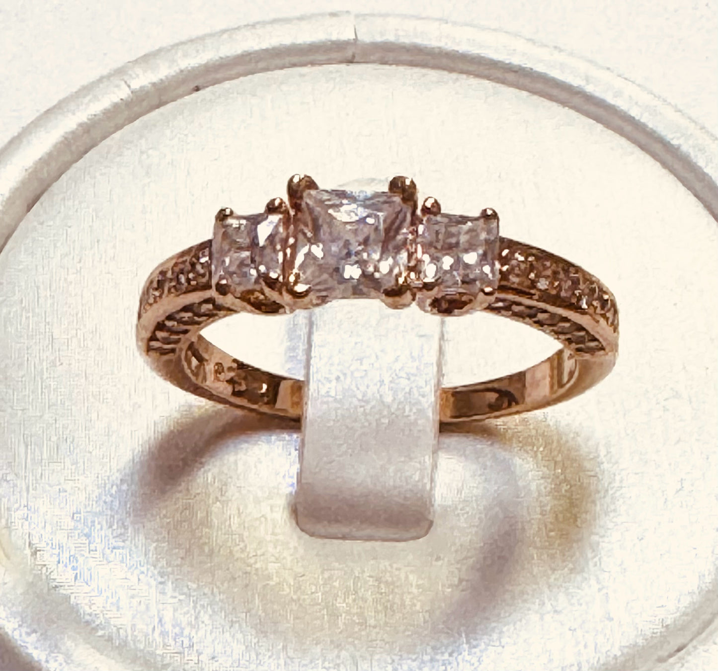 Rose Gold Over Sterling Silver Ring Size 8.75