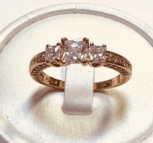 Rose Gold Over Sterling Silver Ring Size 8.75