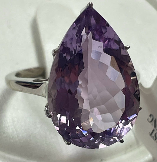 Sterling Brazilian Amethyst Ring New w/ Tags JTV Size 8