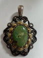 Carolyn Pollack Pendant Enhancer Green Turquoise Sterling Silver Copper Brass