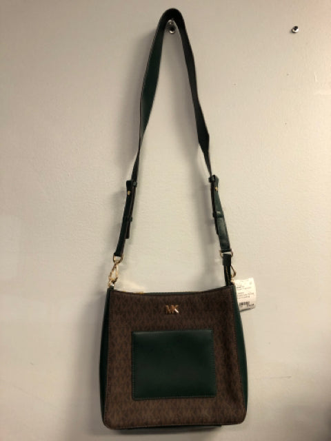 Designer Brown/Green Michael Kors Crossbody