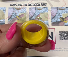 Load image into Gallery viewer, Louis Vuitton Inclusion Fashion Resin Clear Logo Ring Size 6.5 w/ COA