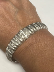 Judith Ripka 925 Sterling Silver Diamonique Cuff Hinged Bangle Bracelet