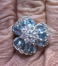 Load image into Gallery viewer, NOLAN MILLER Glamour Collection &quot;Fountain Blue Flower Ring&quot; - SIZE 6.5