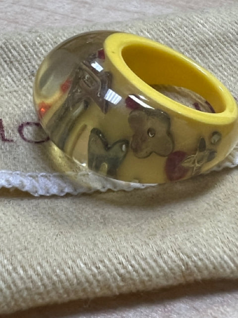 Louis Vuitton Inclusion Tropical Inclusion Resin Band Ring Size 52