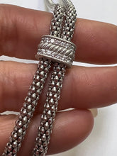 Load image into Gallery viewer, Judith Ripka 925 Sterling Silver Tassel 36&quot; Necklace Diamonique Verona Lariat