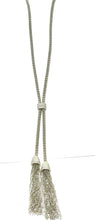 Load image into Gallery viewer, Judith Ripka 925 Sterling Silver Tassel 36&quot; Necklace Diamonique Verona Lariat
