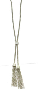 Judith Ripka 925 Sterling Silver Tassel 36" Necklace Diamonique Verona Lariat