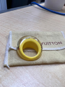 Louis Vuitton Inclusion Fashion Resin Clear Logo Ring Size 6.5 w/ COA –  Camilla's Closet Consignment