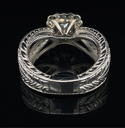 14kw 1.75 cttw Diamond Ring 1 ct Center .75 cttw Side Diams SI2 Clarity