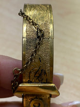 Load image into Gallery viewer, Victorian Gold Filled Black Enamel Belt Buckle Bangle Orante Bracelet