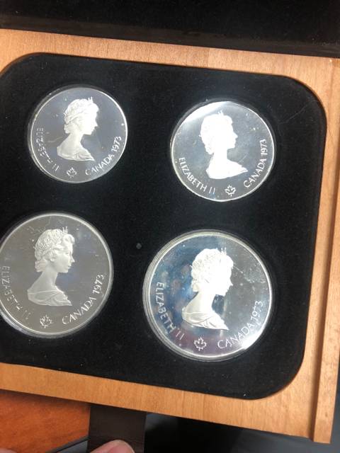 MONTREAL CANADA 1976 OLYMPICS PROOF COIN SET 4 SILVER COINS SERIES I COA