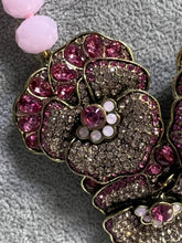 Load image into Gallery viewer, Heidi Daus Large Pink Pleasing Pansy Crystal Accented Statement Necklace