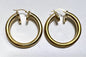 14k Yellow Gold Resin Filled Hoop Round .15" Wide 1" Earrings 2.7g SLC