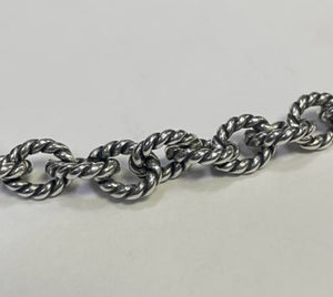 Carolyn Pollack Relios 925 Sterling Silver 20" Necklace Texture Rope Twist Link